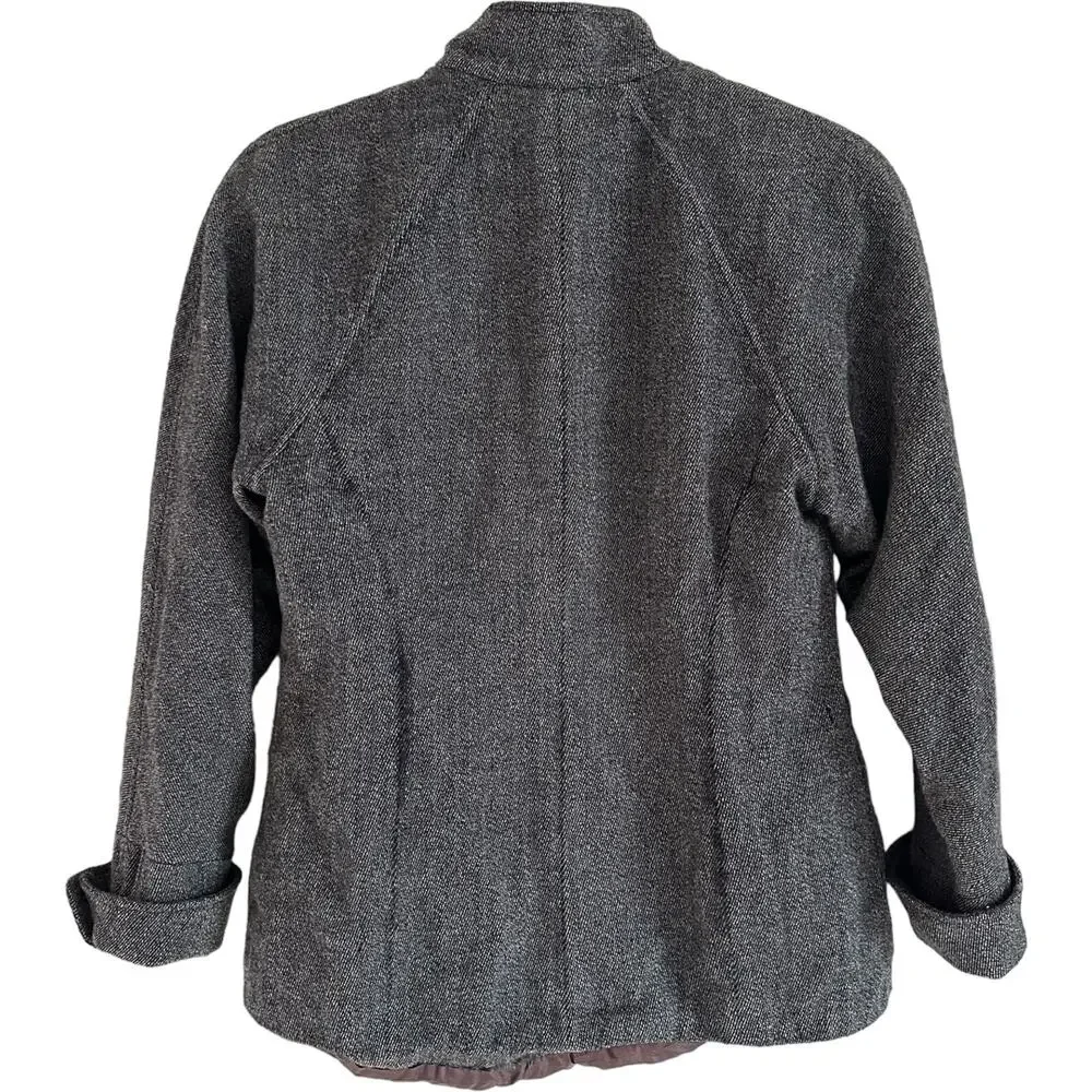 Karl Legerfeld Rare Vintage 90s Gray Tweed Military Steampunk Style Jacket